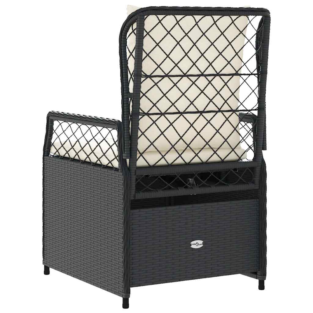 Sedie da Giardino Reclinabili 2 pz Nere in Polyrattan | homemem39
