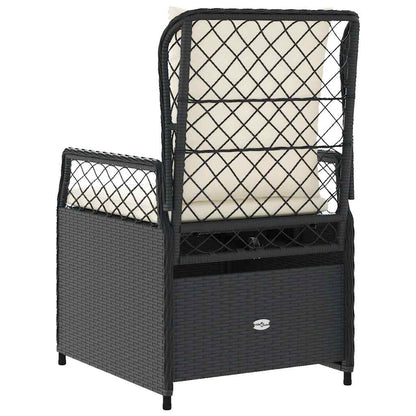Sedie da Giardino Reclinabili 2 pz Nere in Polyrattan | homemem39