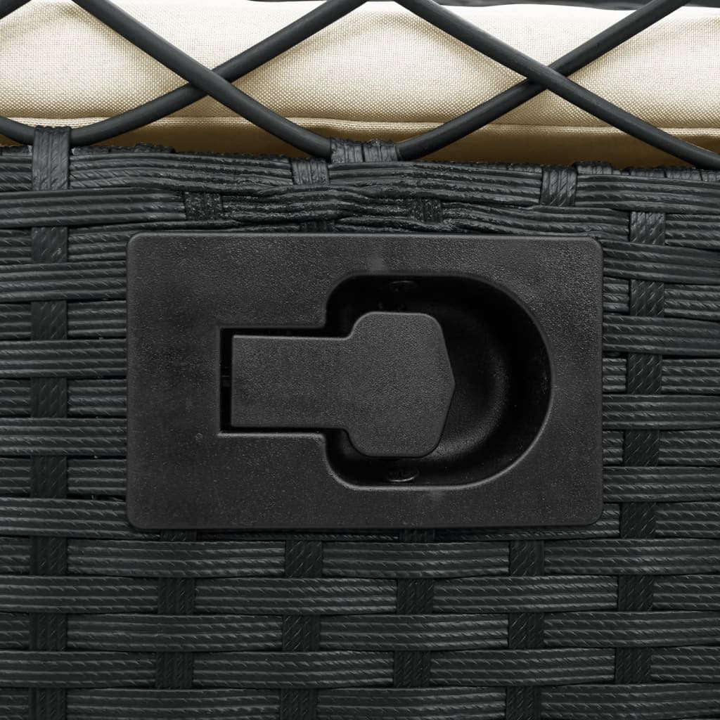 Sedie da Giardino Reclinabili 2 pz Nere in Polyrattan - homemem39