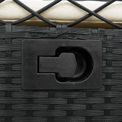 Sedie da Giardino Reclinabili 2 pz Nere in Polyrattan - homemem39