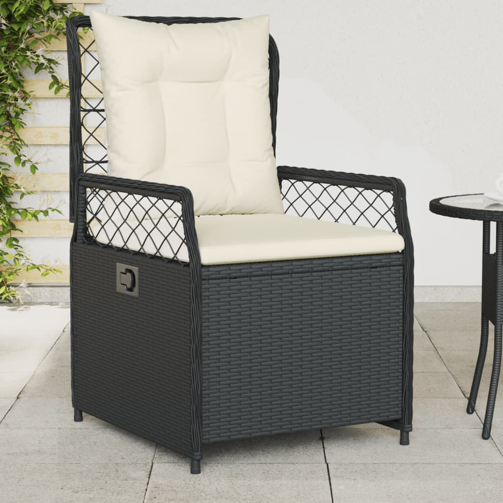Sedie da Giardino Reclinabili 2 pz Nere in Polyrattan | homemem39