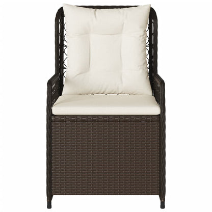 Sedie da Giardino Reclinabili 2 pz Marrone in Polyrattan | homemem39