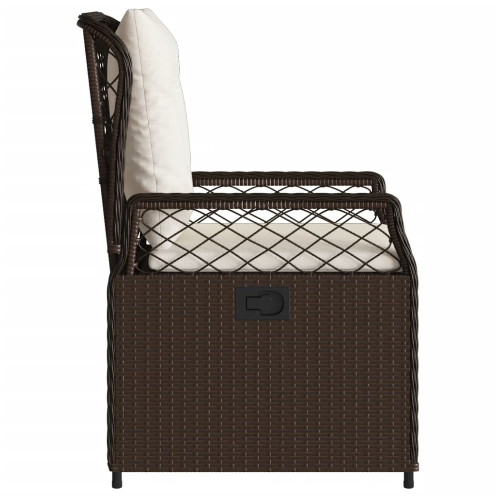 Sedie da Giardino Reclinabili 2 pz Marrone in Polyrattan | homemem39