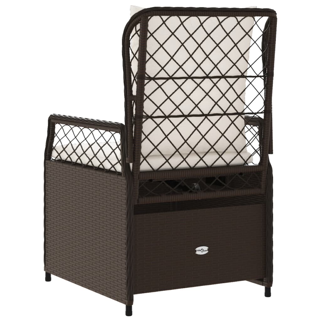 Sedie da Giardino Reclinabili 2 pz Marrone in Polyrattan | homemem39