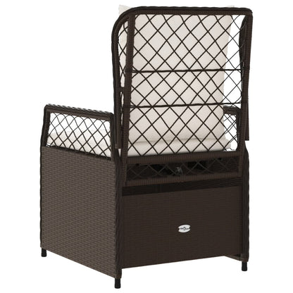 Sedie da Giardino Reclinabili 2 pz Marrone in Polyrattan - homemem39