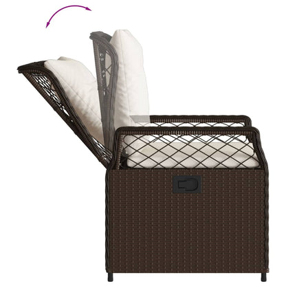Sedie da Giardino Reclinabili 2 pz Marrone in Polyrattan | homemem39