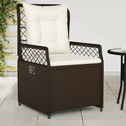 Sedie da Giardino Reclinabili 2 pz Marrone in Polyrattan | homemem39