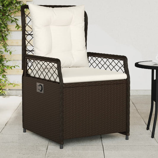 Sedie da Giardino Reclinabili 2 pz Marrone in Polyrattan | homemem39