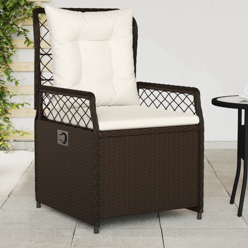Sedie da Giardino Reclinabili 2 pz Marrone in Polyrattan - homemem39
