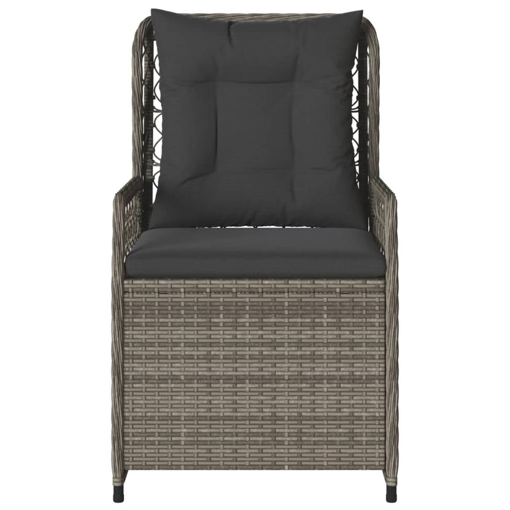 Sedie da Giardino Reclinabili 2 pz Grigio Polyrattan - homemem39