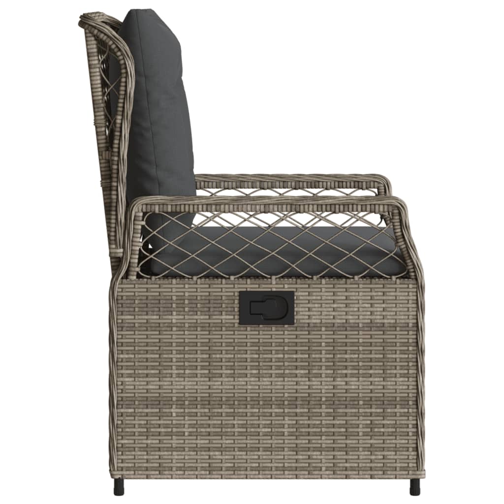 Sedie da Giardino Reclinabili 2 pz Grigio Polyrattan - homemem39