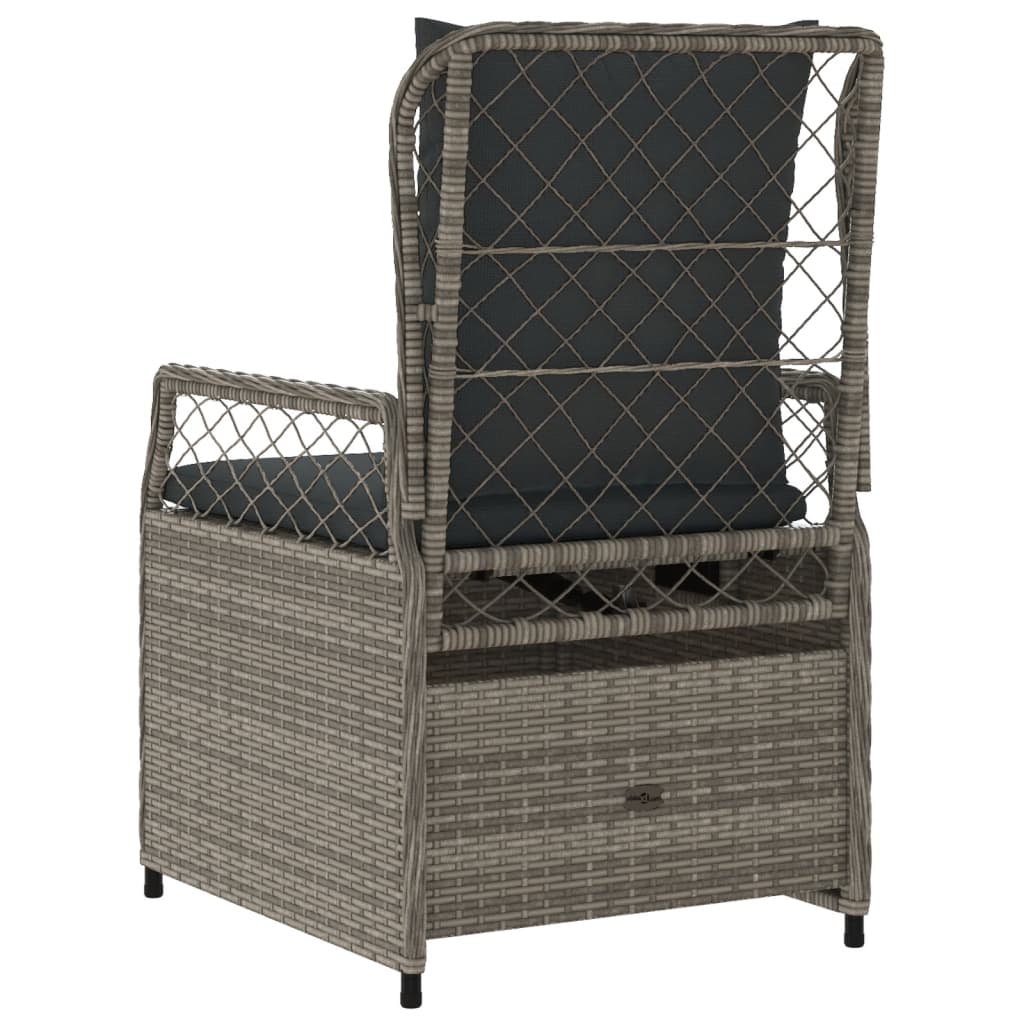 Sedie da Giardino Reclinabili 2 pz Grigio Polyrattan - homemem39