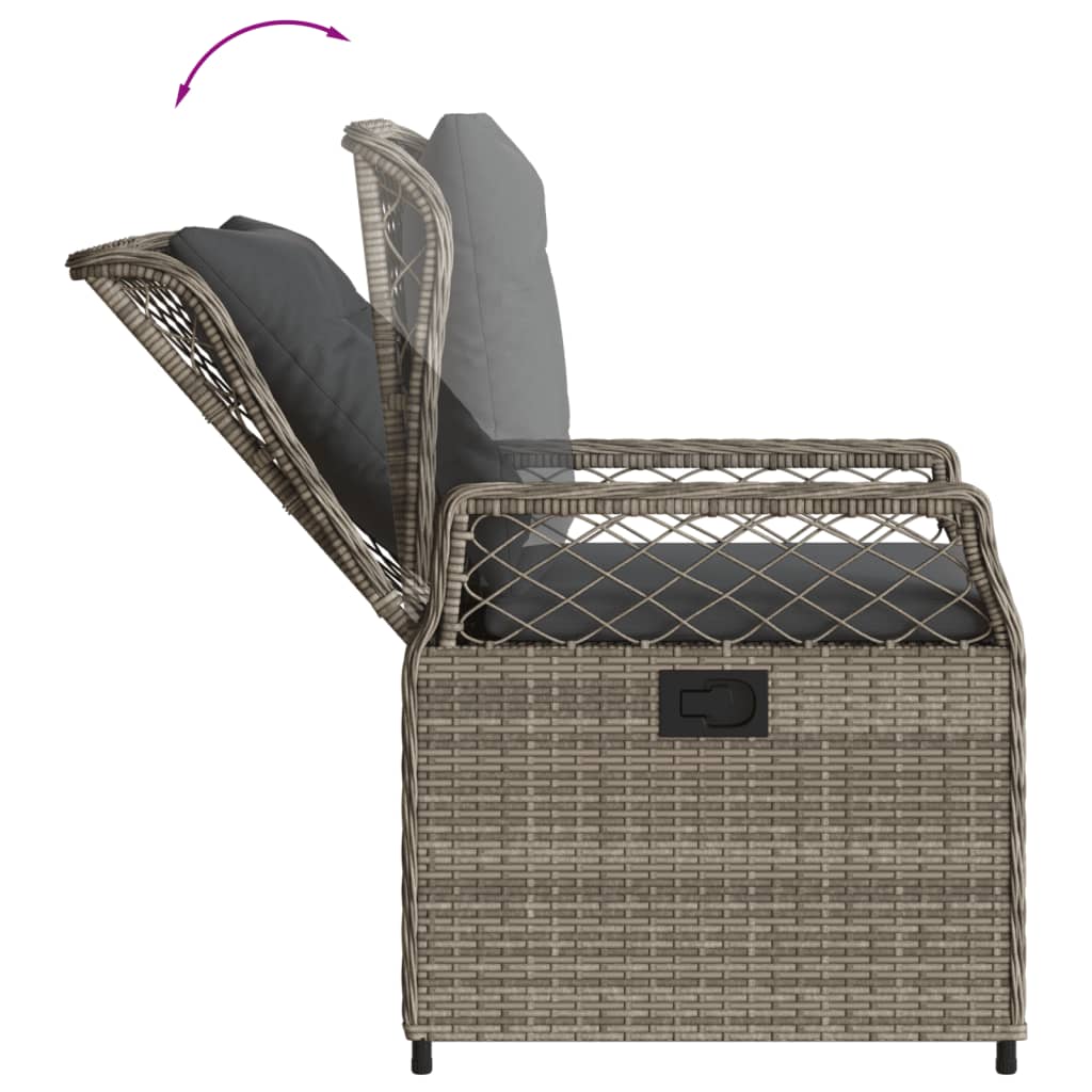 Sedie da Giardino Reclinabili 2 pz Grigio Polyrattan - homemem39