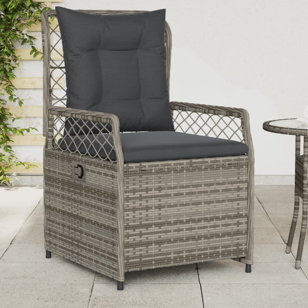 Sedie da Giardino Reclinabili 2 pz Grigio Polyrattan - homemem39