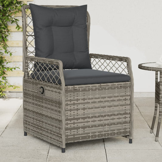 Sedie da Giardino Reclinabili 2 pz Grigio Polyrattan - homemem39