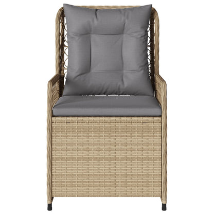 Sedie da Giardino Reclinabili 2 pz Beige Polyrattan | homemem39