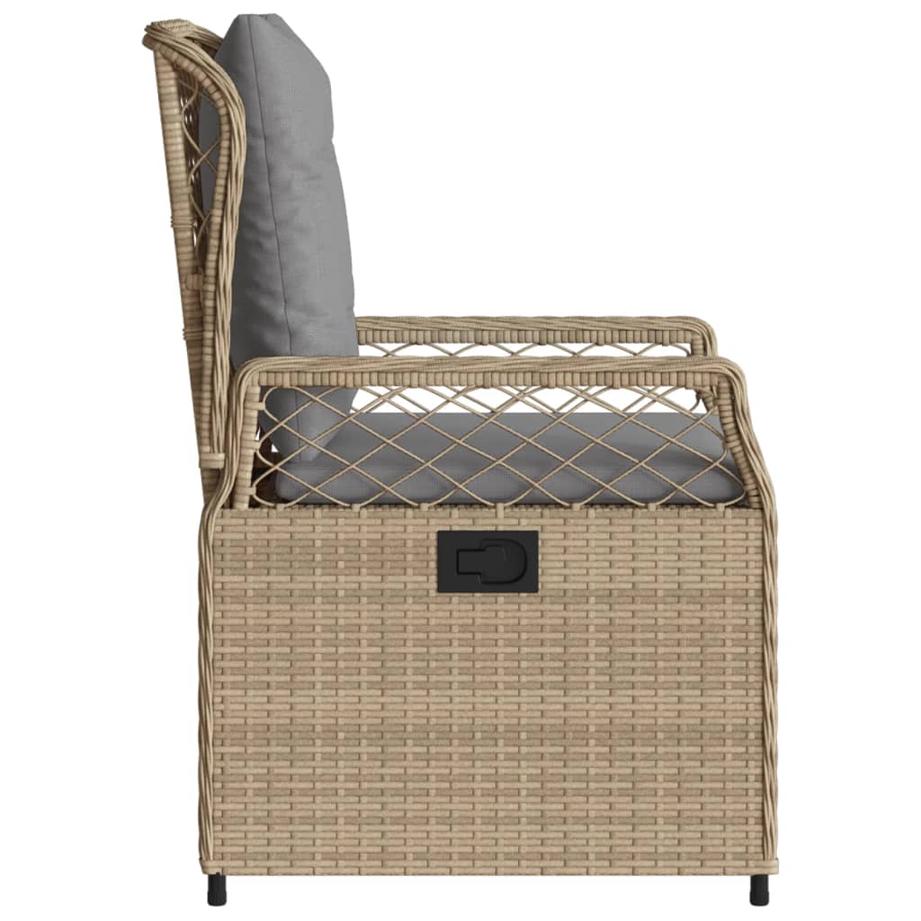 Sedie da Giardino Reclinabili 2 pz Beige Polyrattan - homemem39