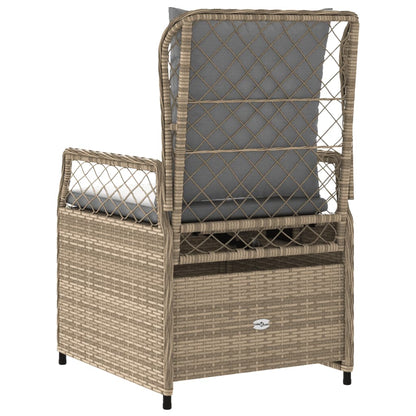 Sedie da Giardino Reclinabili 2 pz Beige Polyrattan | homemem39