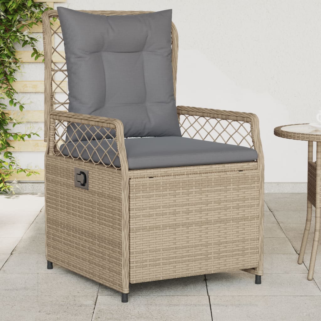 Sedie da Giardino Reclinabili 2 pz Beige Polyrattan - homemem39