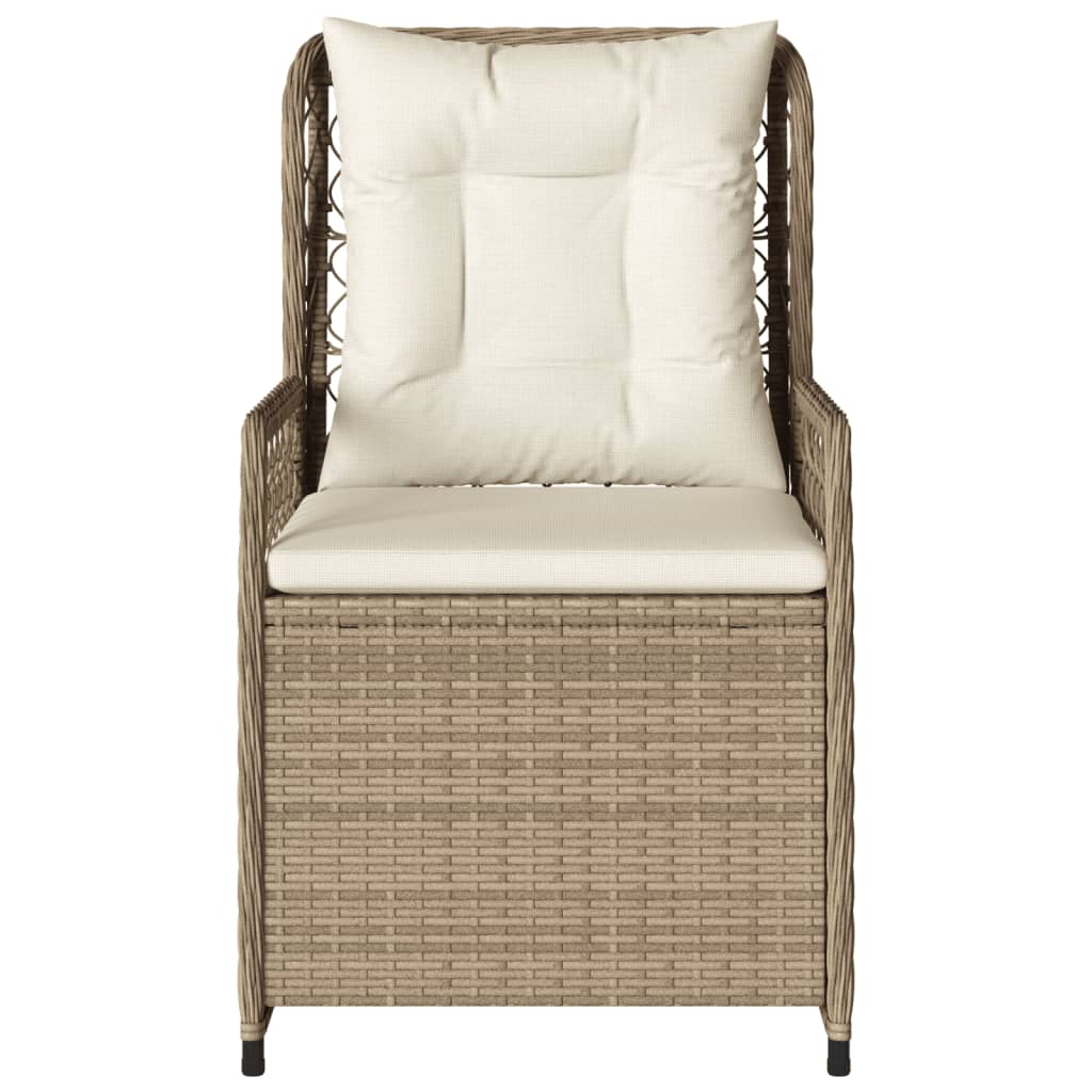 Sedie da Giardino Reclinabili 2 pz Beige Polyrattan - homemem39