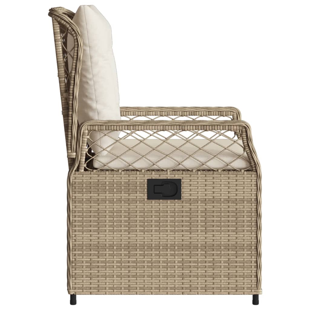 Sedie da Giardino Reclinabili 2 pz Beige Polyrattan - homemem39