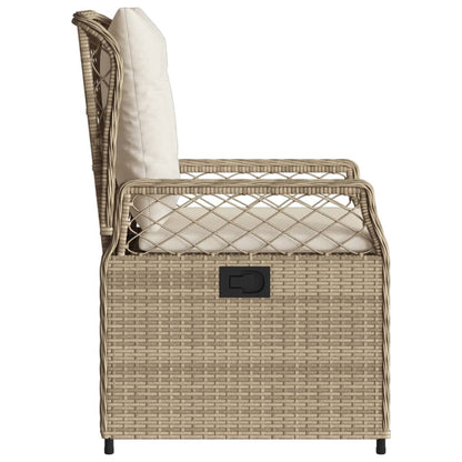 Sedie da Giardino Reclinabili 2 pz Beige Polyrattan - homemem39
