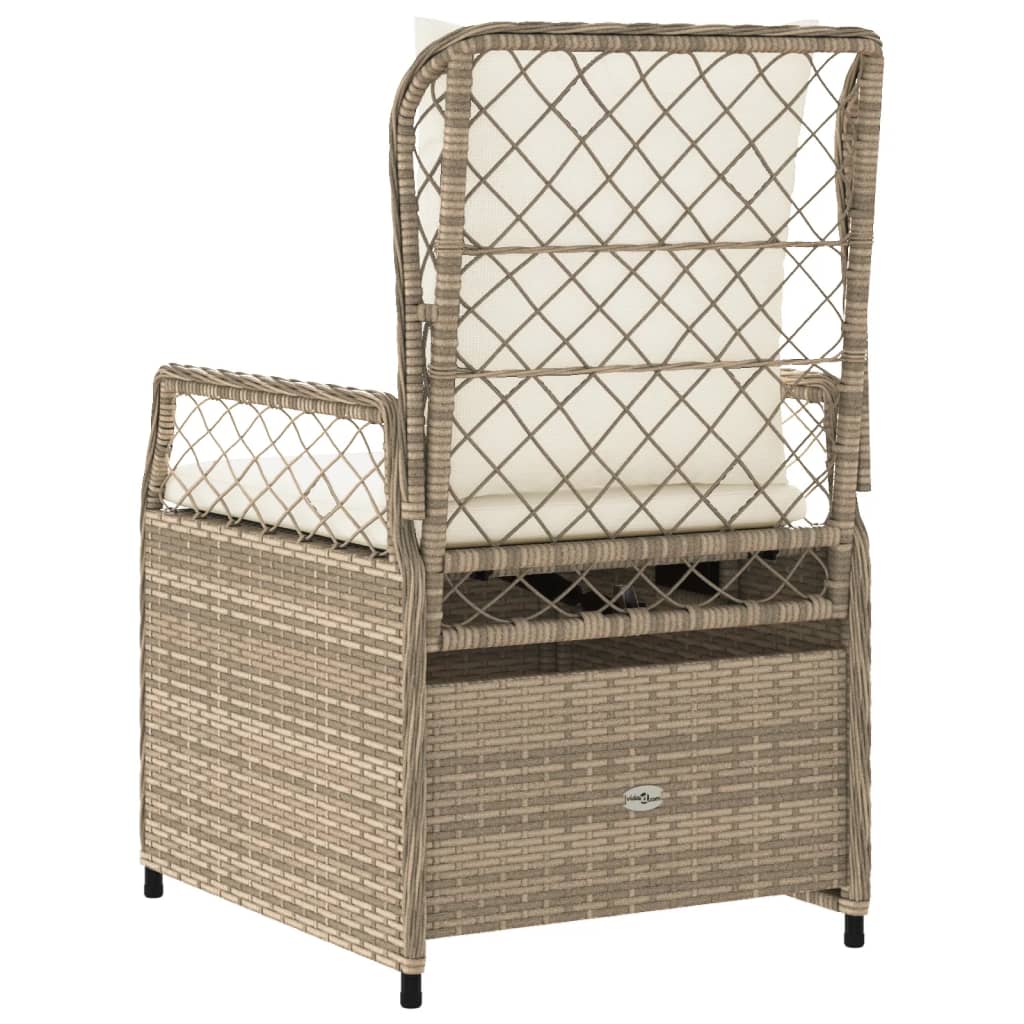 Sedie da Giardino Reclinabili 2 pz Beige Polyrattan | homemem39