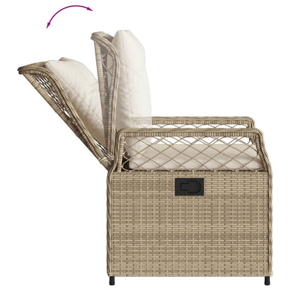 Sedie da Giardino Reclinabili 2 pz Beige Polyrattan - homemem39
