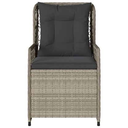 Sedie da Giardino Reclinabili 2 pz Grigio Chiaro Polyrattan | homemem39