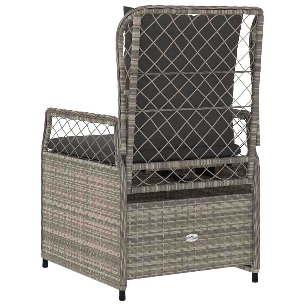 Sedie da Giardino Reclinabili 2 pz Grigio Chiaro Polyrattan | homemem39