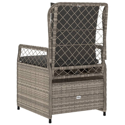 Sedie da Giardino Reclinabili 2 pz Grigio Chiaro Polyrattan - homemem39