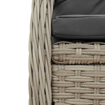 Sedie da Giardino Reclinabili 2 pz Grigio Chiaro Polyrattan | homemem39