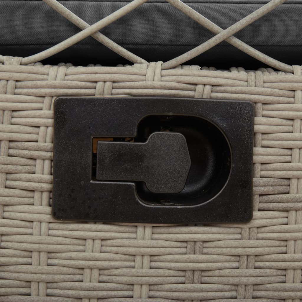 Sedie da Giardino Reclinabili 2 pz Grigio Chiaro Polyrattan - homemem39