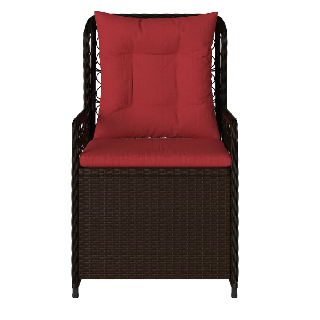 Sedie da giardino reclinabili 2 pz in Polyrattan Marrone | homemem39