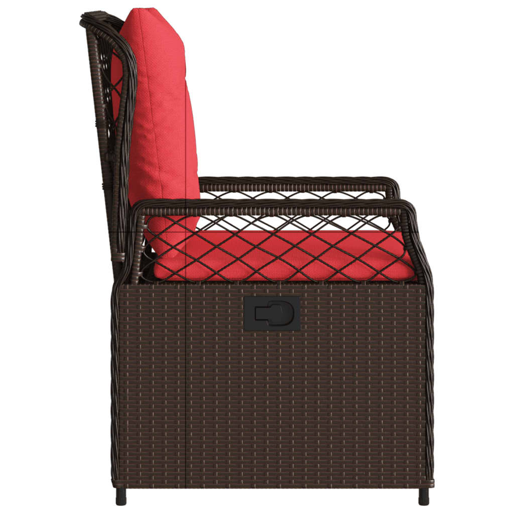 Sedie da giardino reclinabili 2 pz in Polyrattan Marrone | homemem39