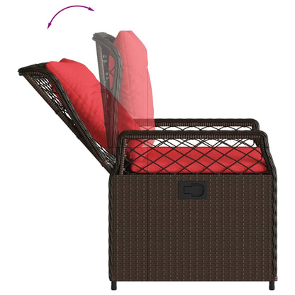 Sedie da giardino reclinabili 2 pz in Polyrattan Marrone | homemem39