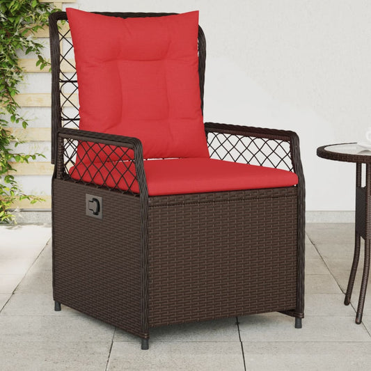 Sedie da giardino reclinabili 2 pz in Polyrattan Marrone | homemem39