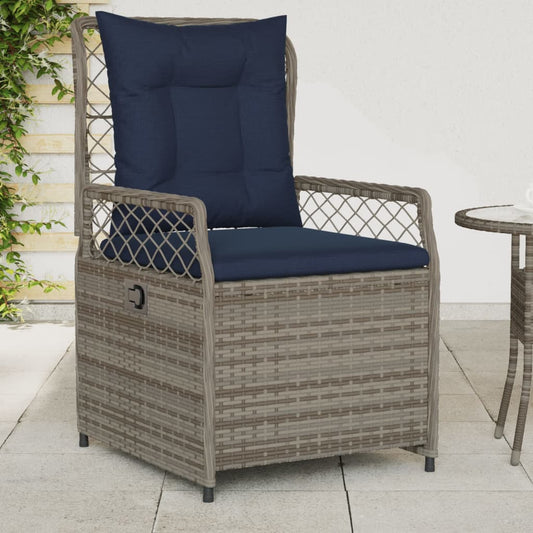 Sedie da giardino reclinabili 2 pz in Polyrattan Grigio | homemem39