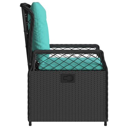 Sedie da giardino reclinabili 2 pz in Polyrattan Nero | homemem39