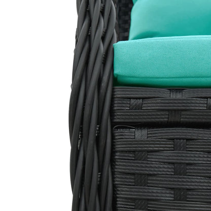 Sedie da giardino reclinabili 2 pz in Polyrattan Nero | homemem39