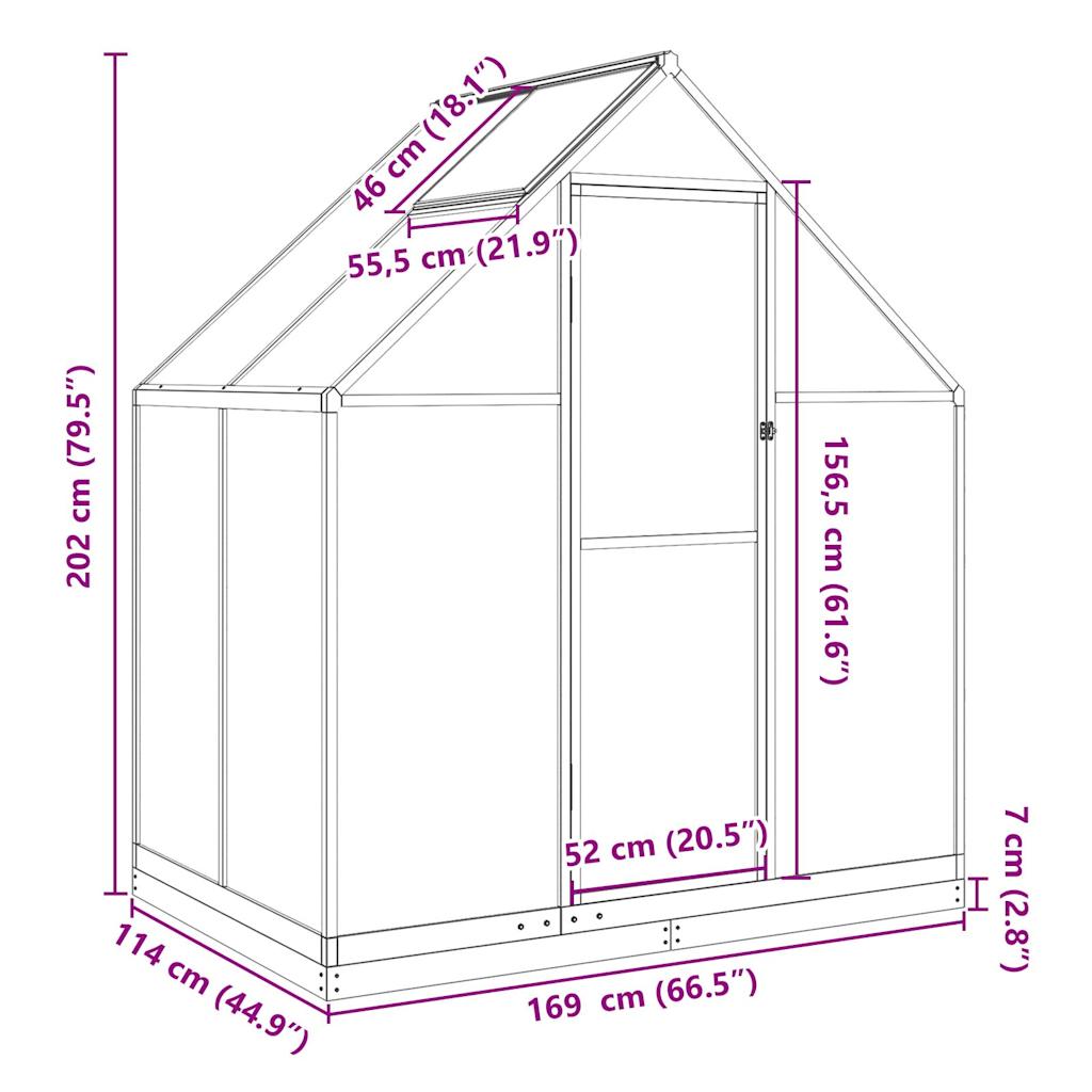 Telaio Serra con Base Antracite 169x114x202 cm in Alluminio - homemem39