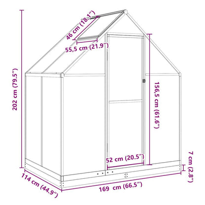Telaio Serra con Base Antracite 169x114x202 cm in Alluminio - homemem39