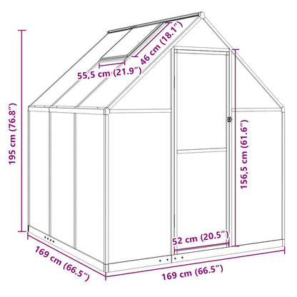 Telaio Serra con Base Antracite 169x169x195 cm in Alluminio - homemem39