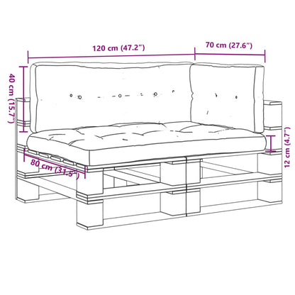 Cuscini per Pallet 3 pz Grigi in Tessuto | homemem39