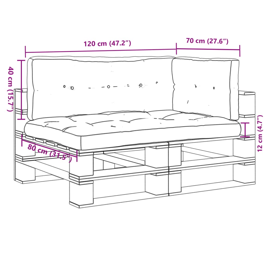 Cuscini per Pallet 3 pz Motivo a Foglie Tessuto | homemem39