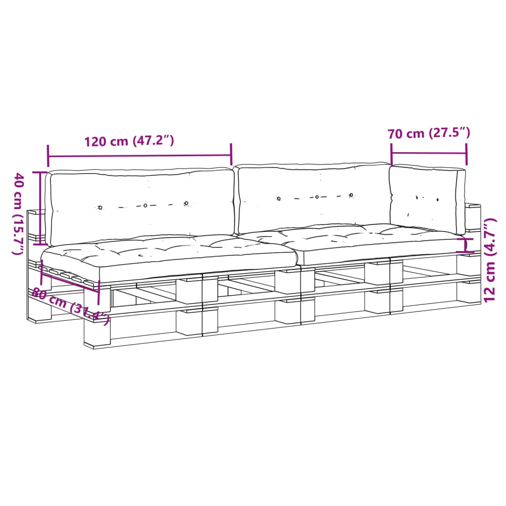 Cuscini per Pallet 5 pz Rossi in Tessuto | homemem39