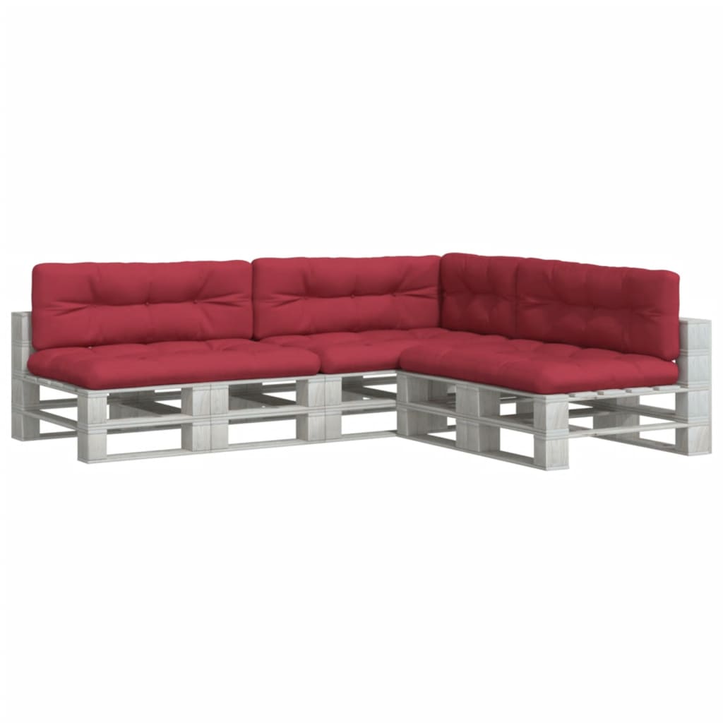 Cuscini per Pallet 7 pz Rosso Vino in Tessuto | homemem39