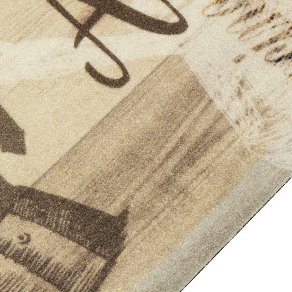 Tappeto da Cucina Lavabile Marrone Caffè 45x150 cm in Velluto - homemem39