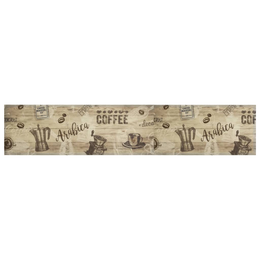 Tappeto da Cucina Lavabile Marrone Caffè 60x300 cm in Velluto | homemem39