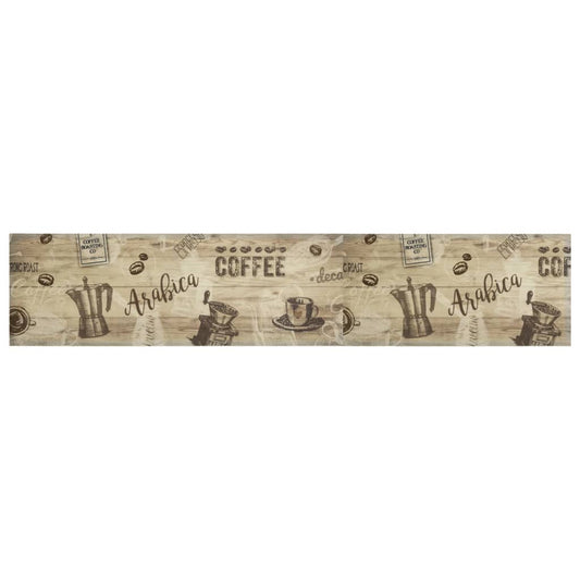 Tappeto da Cucina Lavabile Marrone Caffè 60x300 cm in Velluto | homemem39